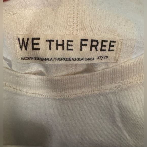NWOT Free People We the Free Shell Tee - ivory combo - XS oversized - Picture 8 of 8